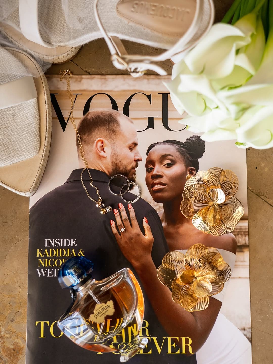 Préparatifs et magazine, détails du matin du mariage